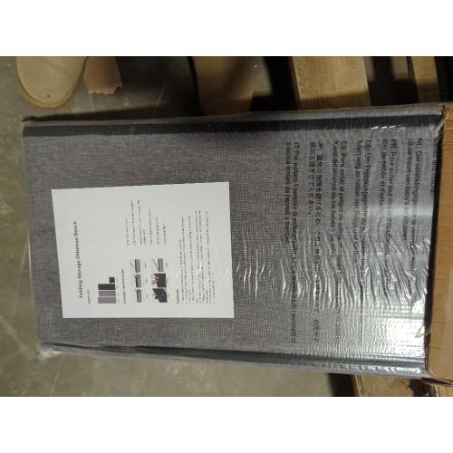 GLAXYFUR 43.3 inches Folding Storage Ottoman Bench Storage Chest Footrest for Bedroom, Entryway and Living Room, Holds up to 660 lb Dark Grey