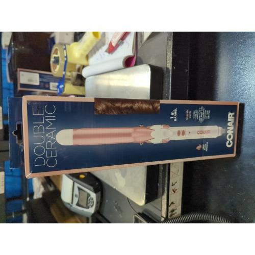 Conair Double Ceramic 1-Inch Curling Iron, 1-Inch Barrel Creates Classic Curls, Hair Curler for Use on Short, Medium, and Long Hair, White