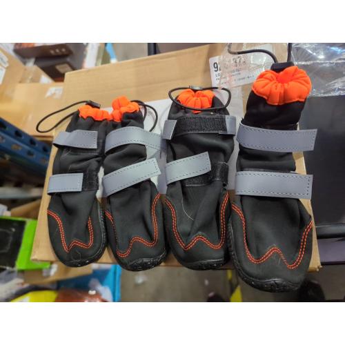 Payanwin Dog Boots, 4PCS Warm Lined Winter Dog Shoes Waterproof Non-Slip Dog Shoes with Adjustable Reflective Straps for Outdoor Snow＆Rain (Orange and Black, #5)