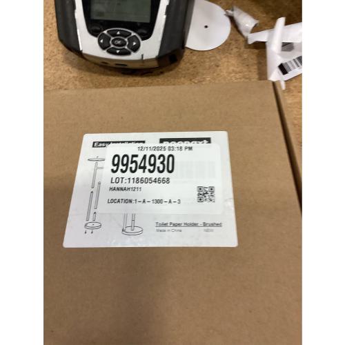 Noonext Toilet Paper Holder Stand with Shelf, Freestanding Toilet Paper Holder, Heavy Marble Base No Tipping Over (Brushed Nickel)