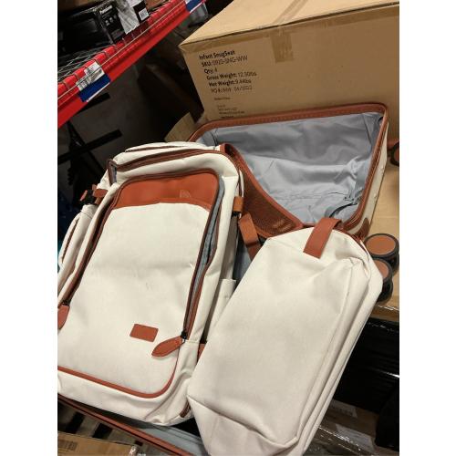 UKEIN Luggage Sets 3 Piece, Carry On Luggage 20In With Spinner Wheels,PC Hardside Suitcase Set with TSA Lock,Durable Carry On Suitcase With Travel Backpack for Men (Beige, 3 piece set (20inch))