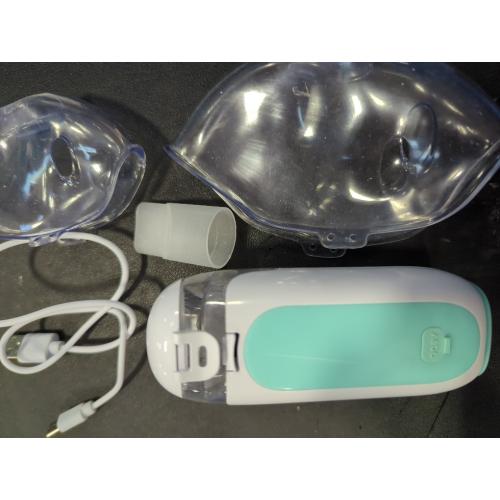 White and Blue Portable Nebulizer for Kids Adults: Rechargeable Mesh Nebulizer Portable Handheld - Nebulizer Machine for Travel & Home with 3 Modes - Nebulizer Mouthpiece/ 2 Mask