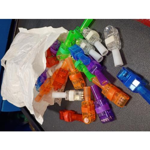 Novelty Place 40Pcs LED Party Finger Lights for Kids with Screw-Secured, LED Finger Flashlight Light Up Finger Ring Toys for Party Favor, Halloween, Raves, Concert Shows