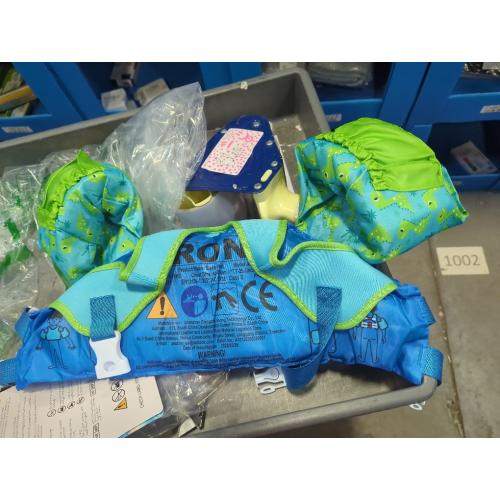AEOCOO Puddle Float Jumper for Swimming, Toddler Swim Vest for Water Play, Pool Floats with Swimming Arm Floaties Swim Jacket & Water Wings for Kids Swimmies, Boys, Girls, Niños