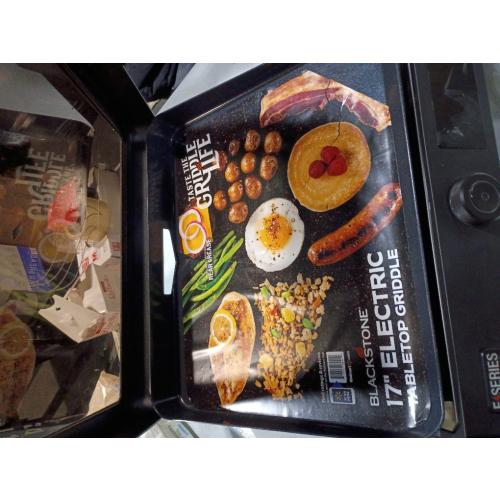 Blackstone E-Series 17 Electric Tabletop Griddle with Hood, Black