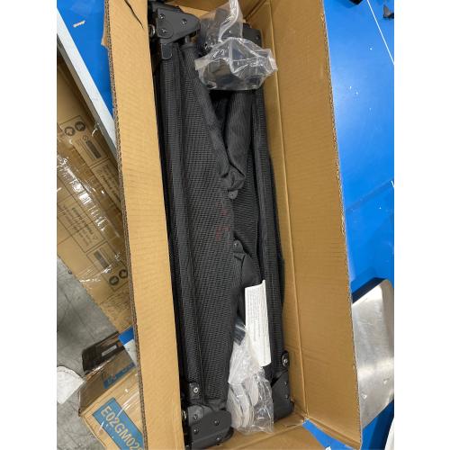 No Drill Baby Gate for Stairs No Bottom Bar, 34-55” Punch Free Dog Gate with Large Walk Thru Door, Mesh Dog Gate for The House, Swing & Dual Openings, No Drilling Pet Gates for Doorways, Black