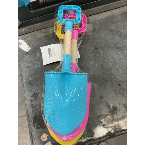 16 Jumbo Beach Sand Shovels Toys for Kids, Pink Gardening Tool Kits, Sturdy Long Wooden Spade for Sand Snow Digging, ABS Plastic Scoops Gift for Summer Winter Camping Backyard Planting (3PCS)