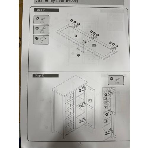 Dresser Storage Cabinet Chest of Drawer for Bedroom, with Barn Door, White Wood Dresser, Adjustable Shelves, Rustic, for Living Room, Entryway, Hallway