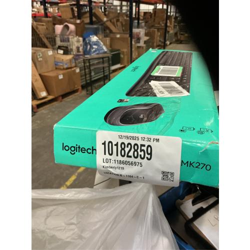 Logitech MK270 Wireless Keyboard and Mouse Combo, Full Size with Media Keys, 2.4 GHz, Compact Mouse, Spill-Resistant, For Windows, Black