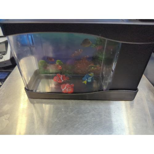 Lightahead® Artificial Mini Aquarium A Sensory Multi Colored LED Swimming Fish Tank with Bubbles