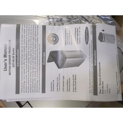 Ninestars 21 Gallons Automatic Large Kitchen Trash Can with Lid, Motion Sensor Trash Can for Kitchen, LivingRoom, Office, 80 Liter X Large Touchless Stainless Steel Garbage Bin (Rectangular)