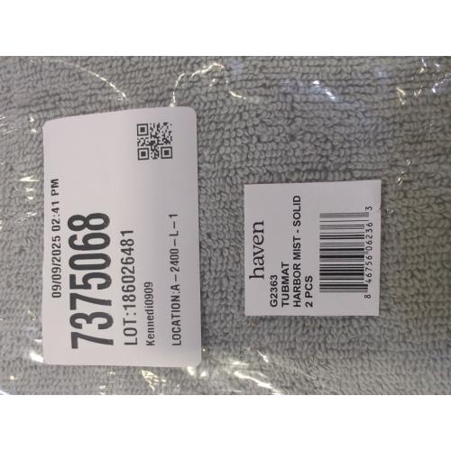 Harbor Mist Grey 21x34 2 Pack Haven Organic Cotton Terry 21 X 34 Bath Mat in Harbor Mist Grey