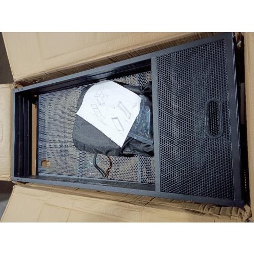 YooKoo Foldable DJ Booth for Tool-Free Assembly, DJ Table with White & Black Scrims, Metal Frame DJ Facade, DJ Stand with Cable Hole and Carry Bag, for Parties & Events & Small Studios ( maybe missing screws)