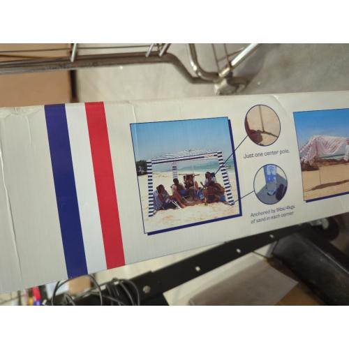 Medium Navy Stripes CoolCabana Beach Shade Tent - Easy Setup, UPF 50  Protection, Large & Medium Sizes, Compact & Wind Resistant - Beach Cabana for The Whole Family - Navy Stripes, Medium