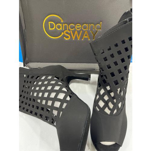 Sandals for Women Zip Back Rhinestone Cutout Peep Toe Dance Shoes Heels Rhinestone Sandals Heels for Women (Black,8.5)