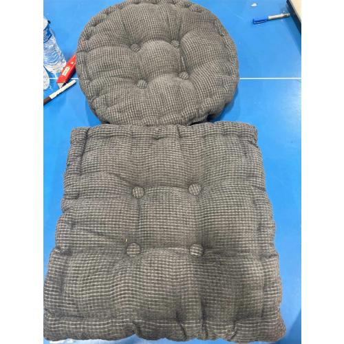 Large Square and Round Floor Pillows for Adults 2 Pack Meditation Floor Pillow Dark Grey Corduroy Floor Seat Pillows Cushion for Living Room Balcony Tatami Yoga,18x18 Inch