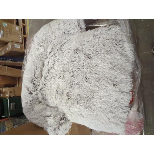 Calming Dog Bed Fluffy Plush Dog Mat for Furniture Protector with Removable Washable Cover for Large Medium Small Dogs and Cats (Small), Light Grey)