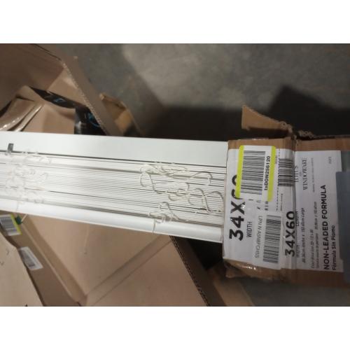 Lotus & Windoware Cordless, 2 Inch Faux Wood Blind, 34 Wide x 60 Long, Window Blinds, Blinds & Shades, Blinds for Indoor Windows, Embossed, Bright White