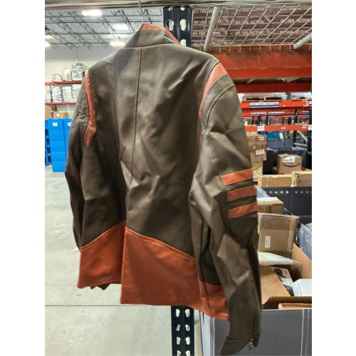 Size XXL Men's Faux Leather Jacket Brown Moto Motorcycle Bomber Punk Fashion Slim Fit Coat
