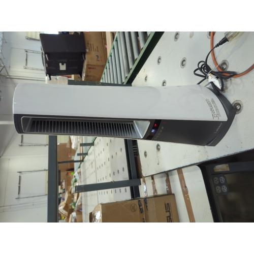 Lasko Oscillating Bladeless Ceramic Tower Space Heater for Home with Enhanced Safety, Adjustable Thermostat, Filter, Timer and Remote Control, 27 Inches, Silver, 1500W, AW300