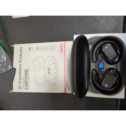 Black Real Time Translation Earbuds, AI Language Translator Earphone 3-in-1 Accents & Long Battery Life Translation Earbuds OWS 144 Languages & 8 Offline for Travel Business,Black