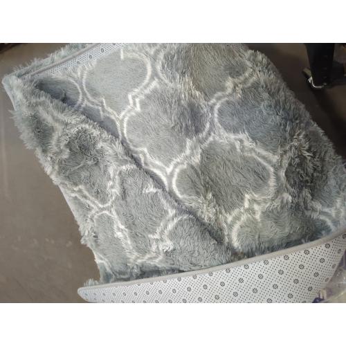 Shag Area Rug 5x7 Feet Extra Soft Rugs for Living Room, High Pile Indoor Carpet for Bedroom, Kids Room, Nursery, Home Decor, Geometric, Light Grey/White