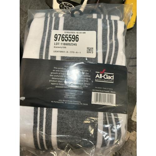 All-Clad Striped Dual Kitchen Towel in Black