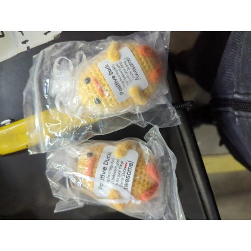 2 PACK Artlunar Funny Positive Duck Emotional Support Ducks Crochet Inspirational Gifts Birthday Valentine White Elephant Gifts for Women Men Cute Duck Home Decor