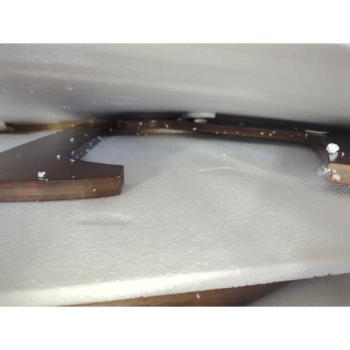 Triangle Coffee Table for Living Room with Mid-Century Soild Wood Base, Modern Atypical Top for Study Room Office Hotel Balcony Accent Walnut 43 L x 31 W x 16 H