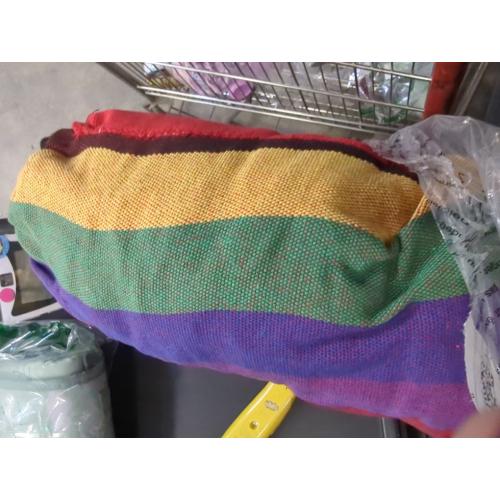 JoyView Brazilian Double Hammock with Hanging Ropes Extra Large 86.6x59” Portable Cotton Hammock for Patio Backyard Porch 450LBS Weight Capacity Perfect for Outdoor/Indoor - Color Stripes