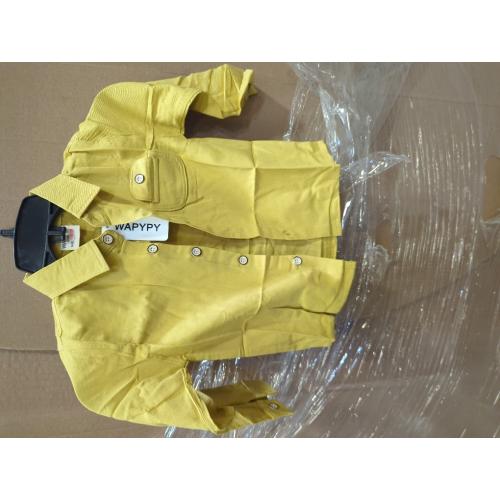 Kids Toddler (Size 100/56) Flannel Shirt Jacket Soild Long Sleeve Lapel Button Down Shacket Baby Boys Girls (Yellow, 2-3 Years)