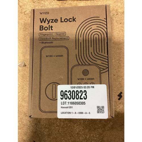 Wyze Auto-Lock Bolt, Fingerprint Keyless Entry Door Smart Bluetooth Deadbolt Replacement, Backlit Keypad, IPX5 Weatherproof, in-App History and Scheduled Access, BHMA, UL 20-Min Fire Rated