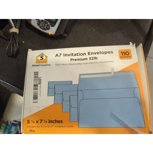 110 5x7 Light Blue Invitation Envelopes - for 5x7 Cards - A7 - (5 ¼ x 7 ¼ inches) - Perfect for Weddings, Graduation, Baby Shower - 120 GSM - Peel, Press & Self Seal - Square Flap