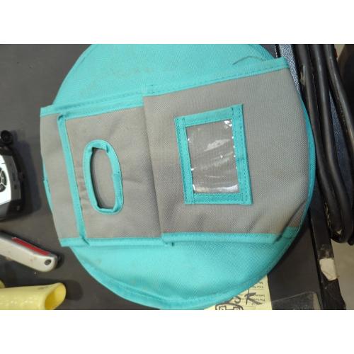 Insulated Round Thermal Casserole Food Carrier for Lunch, Lasagna, Potluck, Picnics, Vacations - Teal and Grey
