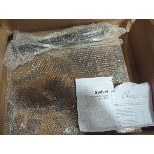 Side Table Sofa Tray for Couch Heavy Metal Base Swivel/Adjustable Height, Sofa Bed Bathroom Study TV Tray C Shaped End Table Food Snack Trays for Eating