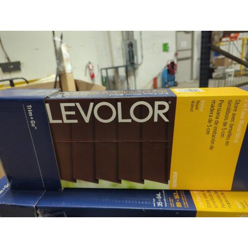LEVOLOR Trim Go 2-in Slat Width 35-in x 64-in Cordless Walnut Faux Wood Room Darkening Horizontal Blinds