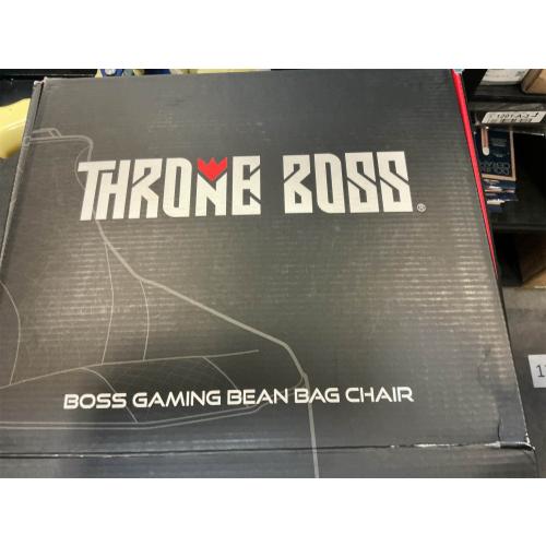 Throne Boss Gaming Bean Bag Chair for Kids with High Back – Floor Gaming Chair, Easy to Clean Oxford 420D Fabric, Large Side Pockets, Headphone Hanger – Cover ONLY Add 200 Liters Beans (Red)