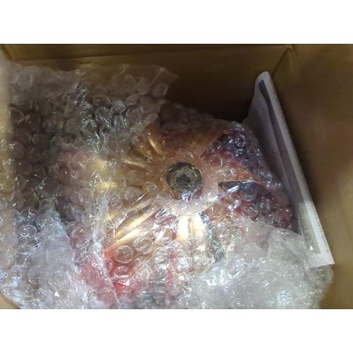 Color Red Solar Lights Outdoor Garden Decor, Solar Wind Spinner Yard Decorations for Outside, Lotus Windmill Pathway Lights with LED Cracked Crystal Ball Waterproof Flower Sculpture for Patio Lawn Garden Gifts