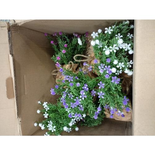 Tobeelec 3 Pcs Babys Breath Artificial Flowers in Small Burlap Bag Vases -Gypsophila Faux Flowers Farmhouse Home Coffee Table Bookshelf Office Desk Decorations Kitchen Dining Room Fake Plants Indoor