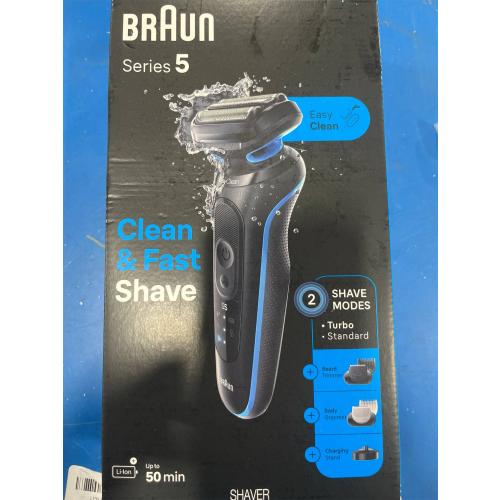 Braun Series 5 5049cs Electric Shaver with Charging Stand, Beard Trimmer, Face Shaver, Wet & Dry, Rechargeable, Cordless Foil Shaver, Blue