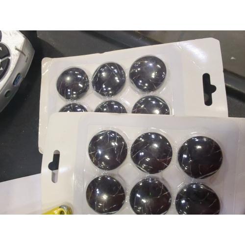 Set of 2 12pcs Round Refrigerator Magnets Glass Fridge Magnets Decoration for Fridge Office Calendar Whiteboard Photo Cabinet 6 Pcs - Black Marbling