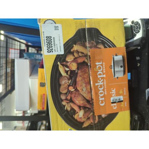 7 Qt. Manual Stainless Steel Slow Cooker with Glass Lid