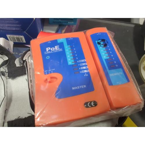 Monoprice Combo Function Cable Tester and PoE Finder, For Cable Continuity, Miswiring, Open Circuits, Short Circuits, Straight-Through Pinning