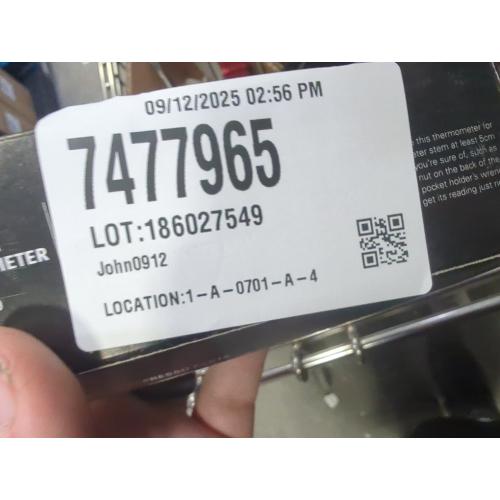 Barista Basics 7 Adjustable Milk Frothing Thermometer for Perfect Espresso, Latte, Coffee - NSF Approved, 0-220°F Range