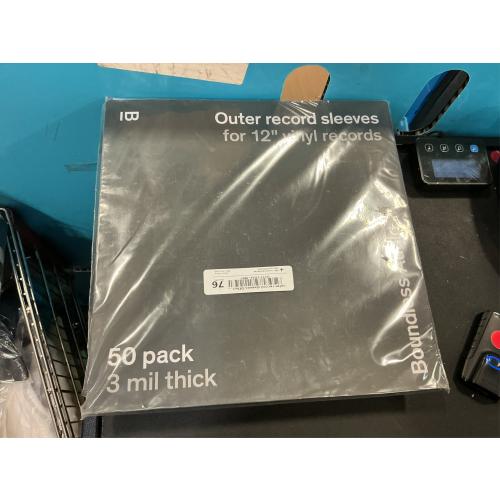 Boundless Audio Vinyl Record Sleeves - 50 x Premium Outer Vinyl Sleeves for Records - 12.75 x 12.75 Heavy Duty 3 Mil Thick Crystal Clear Polypropylene
