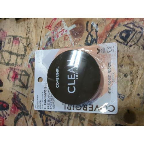 Covergirl Clean Invisible Pressed Powder, Lightweight, Breathable, Vegan Formula, Creamy Natural 120, 0.38oz