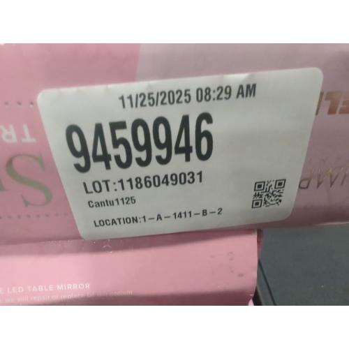 Impressions Vanity Supercute Hello Kitty Tabletop Desk Mirror with Lights and Touch Sensor Switch, Adjustable Tri Tone LED Lighted Makeup Mirror with Hidden Extendable Tray and Phone Holder