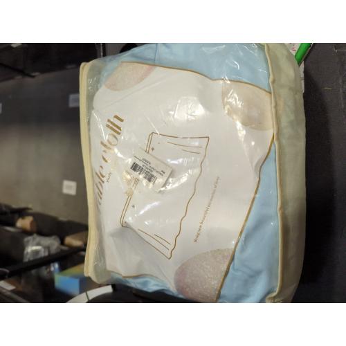 2 Pack 6 Ft Baby Blue Spandex Table Clothes for 6 Foot Rectangle Tables, 6FT Wrinkle Free Fitted Tablecloths Ruffles Design Table Cover for Party, Banquet, Wedding and Events