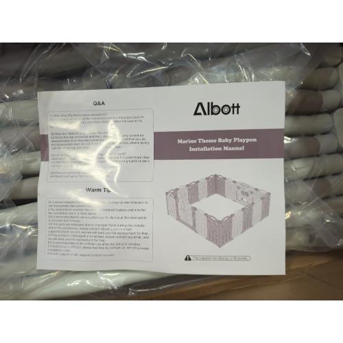 Albott Baby Fence Kid Playpen 18 Panel Albott Play Yard - Foldable Kids Safety Activity Center Playard Safety Lock Gate,Adjustable Shape, Portable Design for Indoor and Outdoor (18 Panel, Grey White)