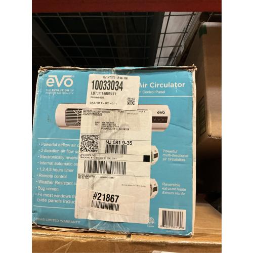 25 in 4 Fan Speeds Window Fan in White with Adjustable Side Panels